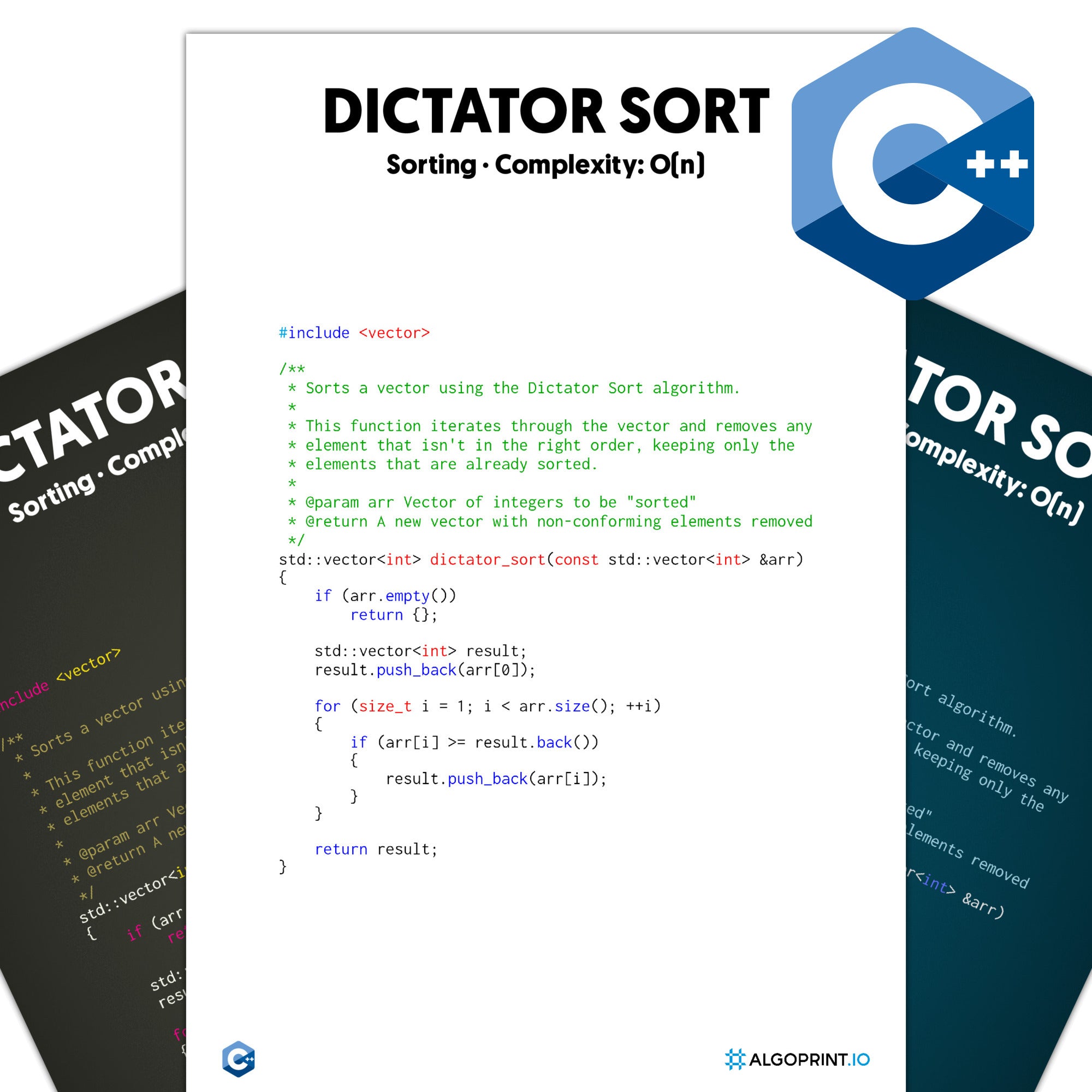 Dictator Sort - C++