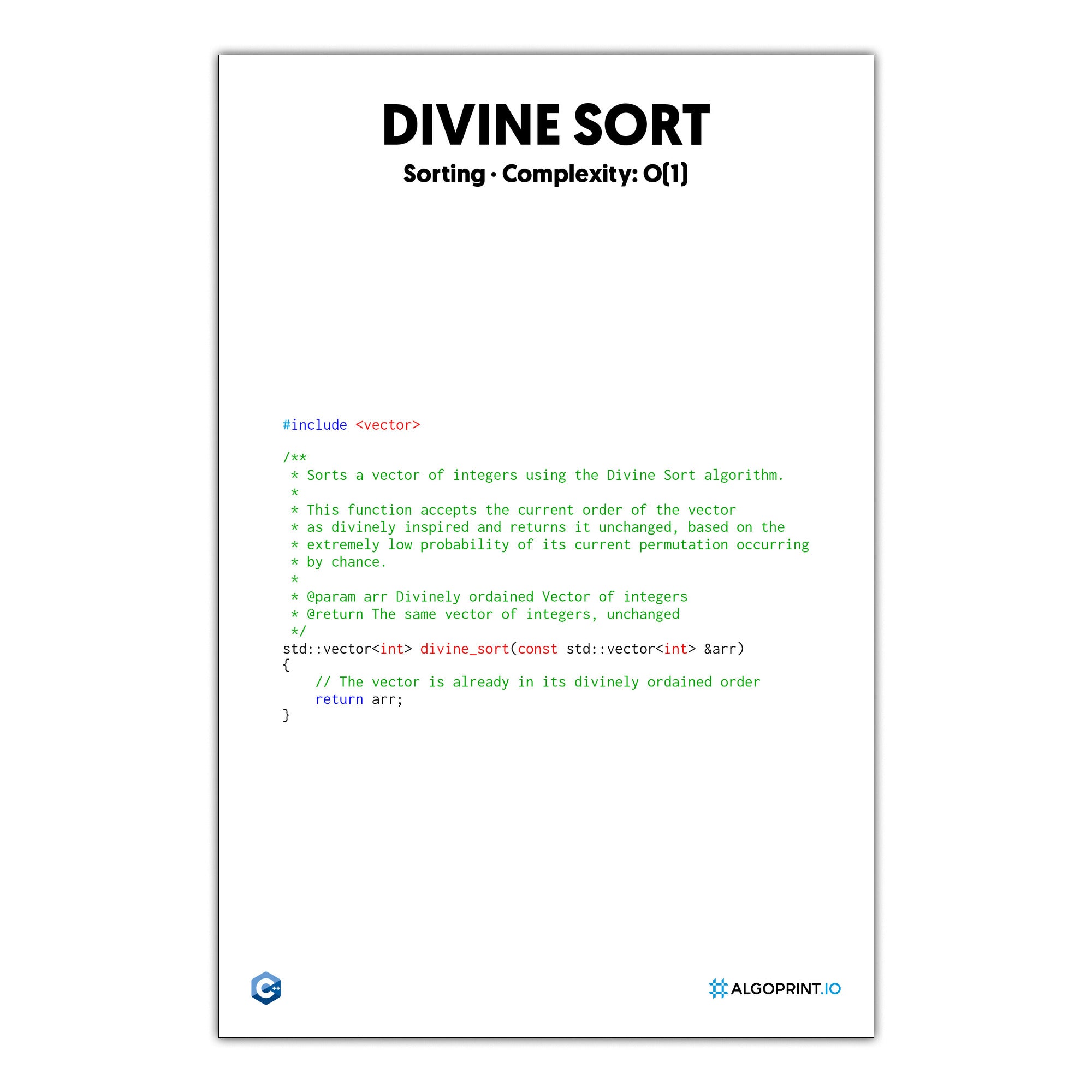 Divine Sort - C++