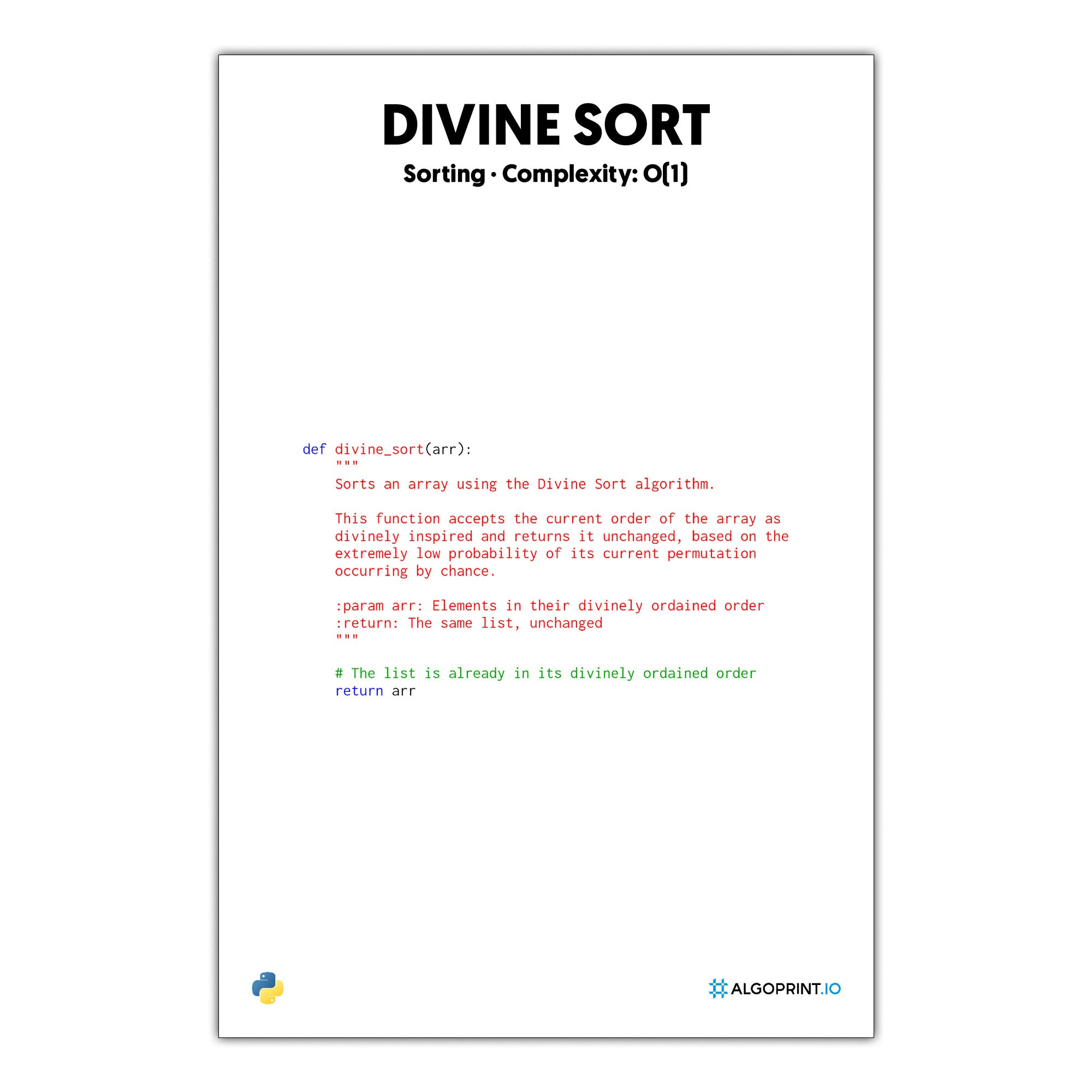 Divine Sort - Python