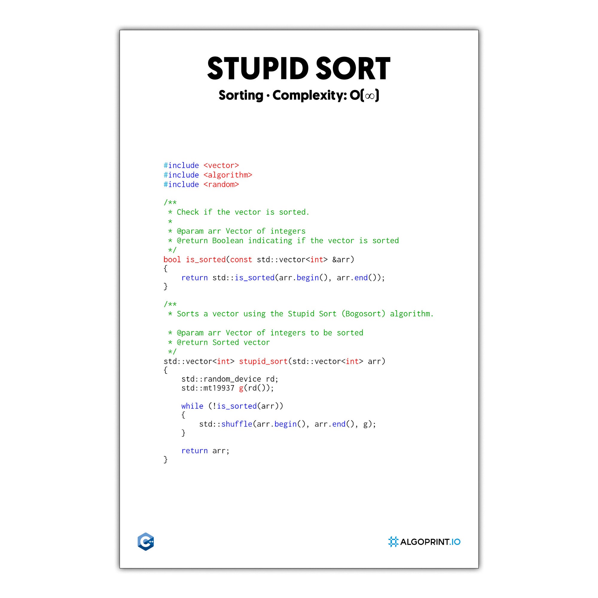 Stupid Sort - C++