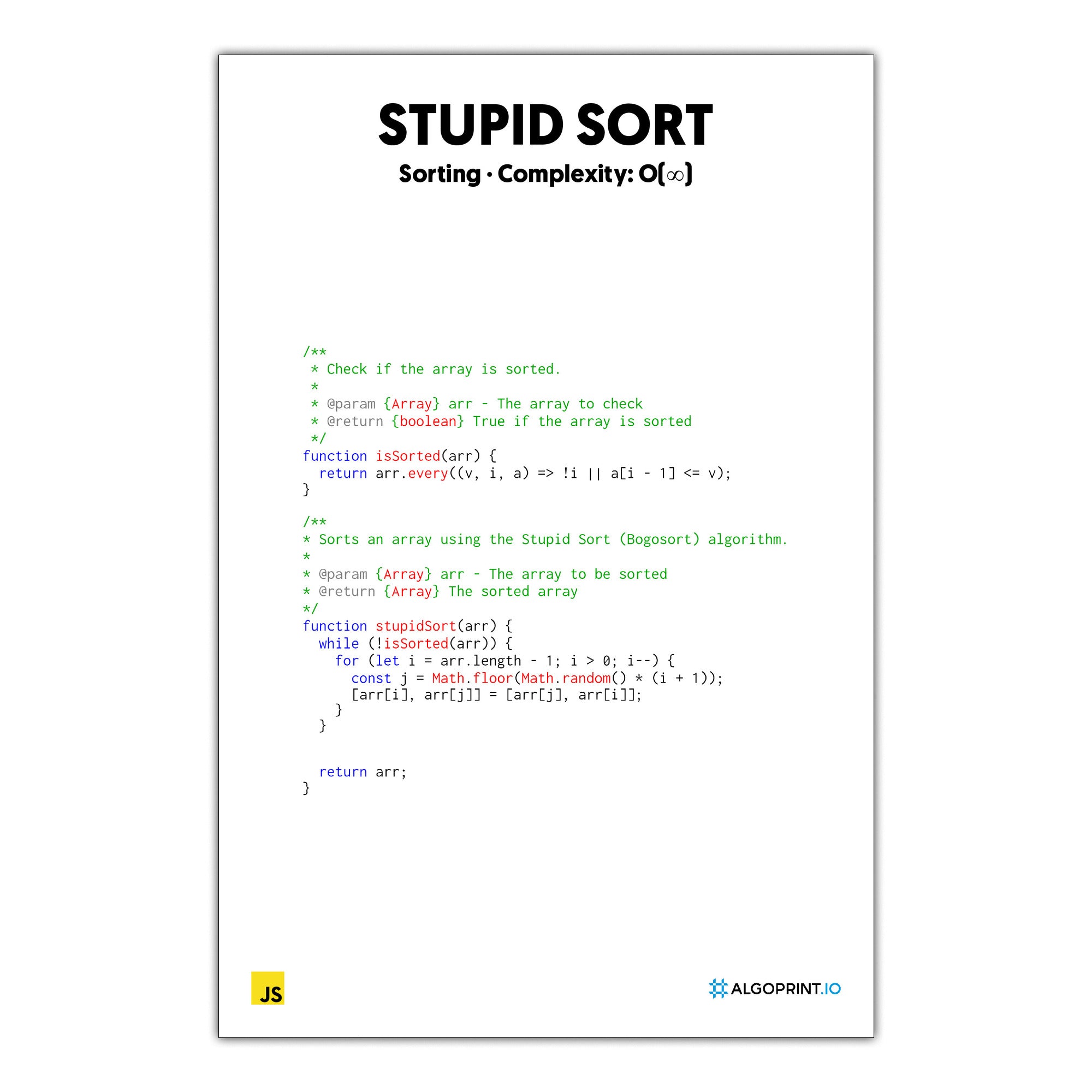Stupid Sort - JavaScript