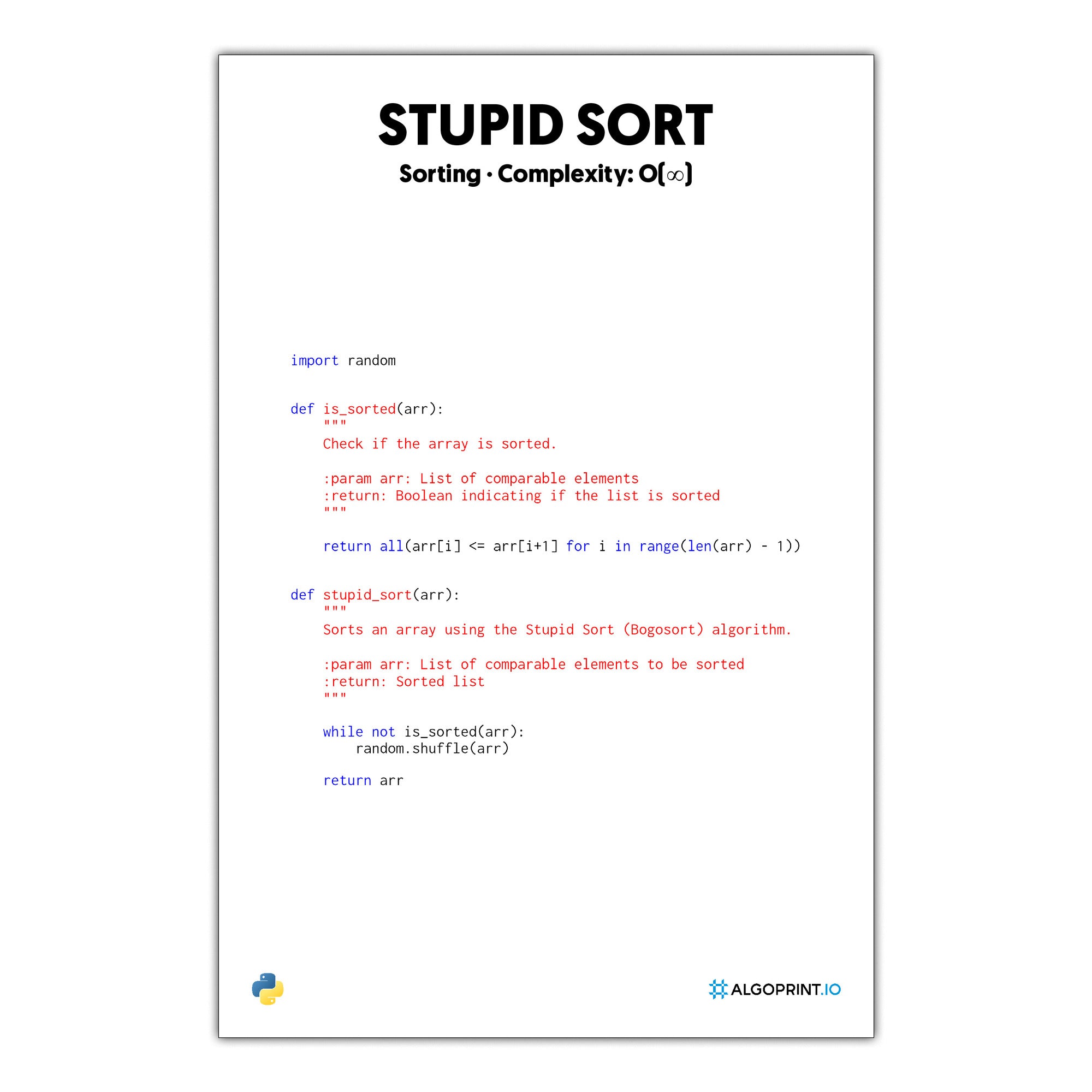 Stupid Sort - Python